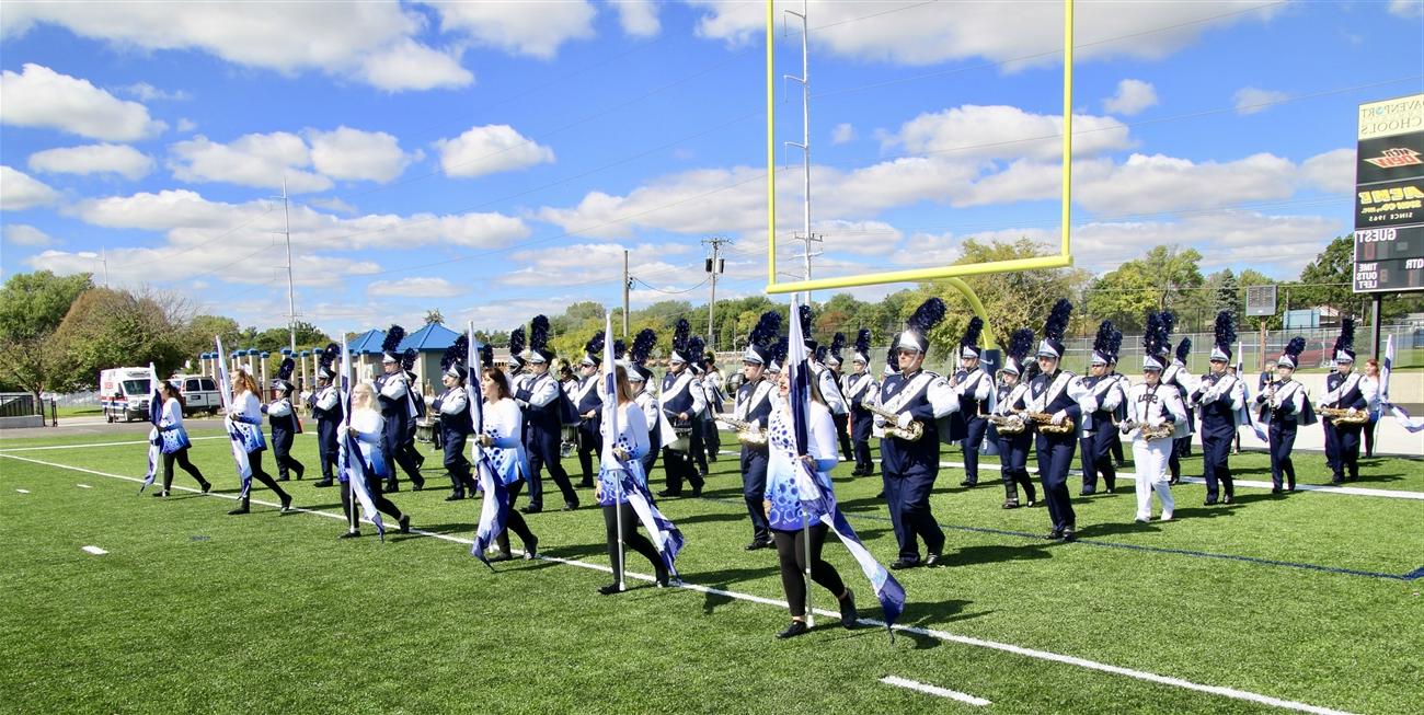Photo of athletic marching band